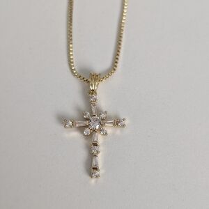 Elegant Gold Plated Cross Pendant Necklace